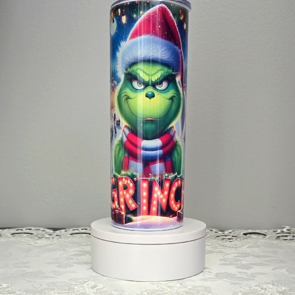 Custom 20oz Stainless Steel Tumbler - Grinch